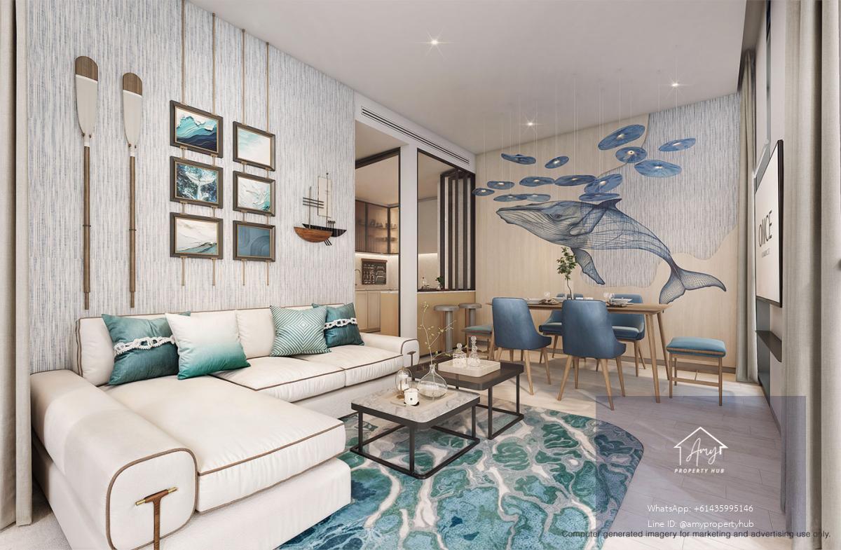 Once Wongamat 2 ห้องนอน พร้อมเฟอร์ครบ วิวทะเลสวย ใกล้แหล่งไลฟ์สไตล์พัทยาเหนือ เริ่ม 18.7 ลบ.